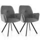 2 PCS Swivel Accent Arm Chairs with Metal Legs and Anti-slip Foot Pads