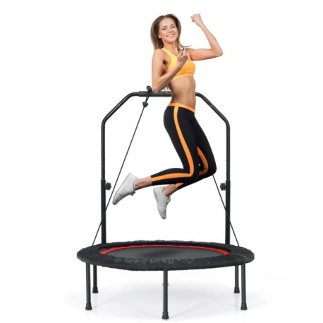 101 cm Mini Trampoline with 2 Resistance Bands and Adjustable Foam Handle