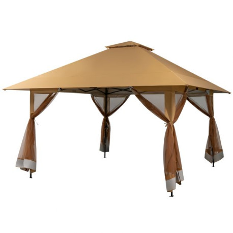 4 x 4m Pop-up Gazebo with Mesh Sidewalls and Adjustable Height