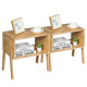 Set of 2 Stackable Bedside Table with Open Storage Compartment