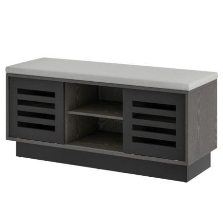 Shoe Bench with 6 Storage Compartments and 3 Adjustable Shelves and Cushion