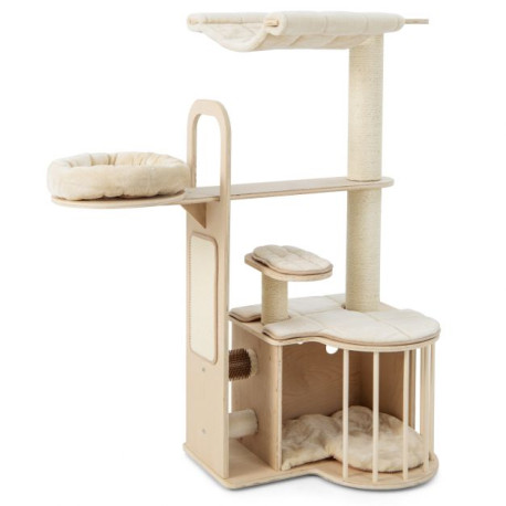 Tall Cat Tree with Hammock Condo and Sisal Scratching Posts