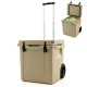 43L Cooler Towable Ice Chest with All-Terrain Wheels Leak-Proof