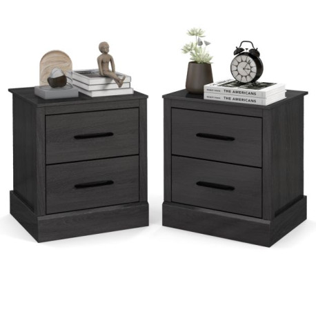 2 Drawer Nightstand with Storage Drawers