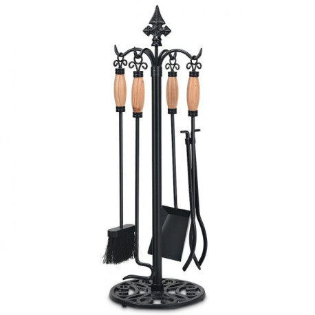 5 Piece Iron Fireplace Companion Set