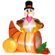 6 Feet Thanksgiving Inflatable Turkey on Cornucopia with LED Lights