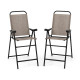 2-Piece Patio Bar Chair Set with Metal Frame and Footrest