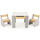 Wooden Kids Table and Chair Set with Hidden Storage