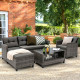 4 PCS Patio Furniture Set with Extra Pillows and Cushions