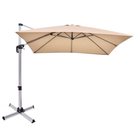 3m Cantilever Garden Parasol with Tilted Design and 360° Rotation