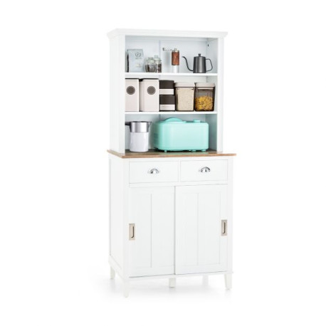 170 CM Freestanding Buffet with Hutch and Adjustable Shelves