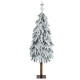 150 CM Flocked Christmas Tree with 320 Branch Tips 160 LED Lights