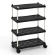 4-Tier Slim Storage Cart with Lockable Wheels