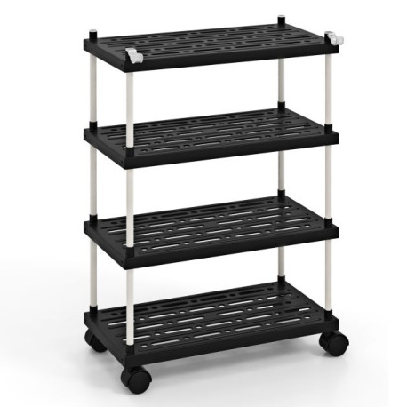 4-Tier Slim Storage Cart with Lockable Wheels