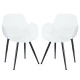 Set of 2 Modern Plastic Leisure Side Chair with Curved Armrests