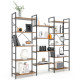 5-Tier Industrial Bookshelf with 14 Open Shelves for Home Office