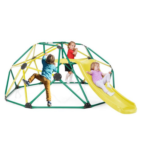 Geometric Dome Climber with Slide and Fabric Cushion