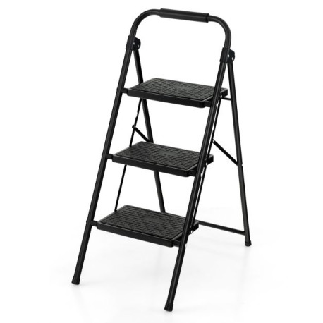 Folding Portable 3 Step Ladder with Anti-Slip Pedal and Handle