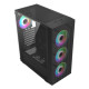 Vida Sirocco Black ARGB Gaming Case w/ Glass Window, ATX, 4x ARGB Fans, Mesh Front