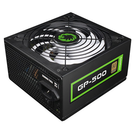 GameMax 500W GP500 PSU, Fully Wired, 14cm Fan, 80+ Bronze, Black Mesh Cables, Power Lead Not Included