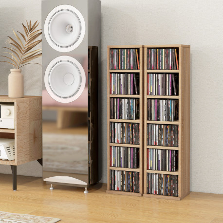 Set of Two 102 CD Storage Units - Wood-Effect