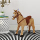 Kids Ride On Standing Horse Cuddly Toy Children Plush Soft Pony Gift w/ Neigh Sound or 3 Years and Up Beige