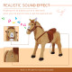 Kids Ride On Standing Horse Cuddly Toy Children Plush Soft Pony Gift w/ Neigh Sound or 3 Years and Up Beige