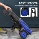 DURHAND High Pressure Washer, 150 Bar Pressure, 510 L/h Flow, 1800W, High-Performance Portable Power Jet Wash Cleaner, Blue