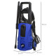 DURHAND High Pressure Washer, 150 Bar Pressure, 510 L/h Flow, 1800W, High-Performance Portable Power Jet Wash Cleaner, Blue