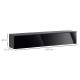 160cm High Gloss Floating TV Unit Stand for TVs up to 70&quot;, Wall Mounted TV Cabinet with Storage Cupboards, Grey and Black