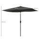 Outsunny 2 x 3(m) Garden Parasol Umbrella, Rectangular Outdoor Market Umbrella Sun Shade with Crank &amp; Push Button Tilt, 6 Ribs, 