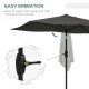 Outsunny 2 x 3(m) Garden Parasol Umbrella, Rectangular Outdoor Market Umbrella Sun Shade with Crank &amp; Push Button Tilt, 6 Ribs, 