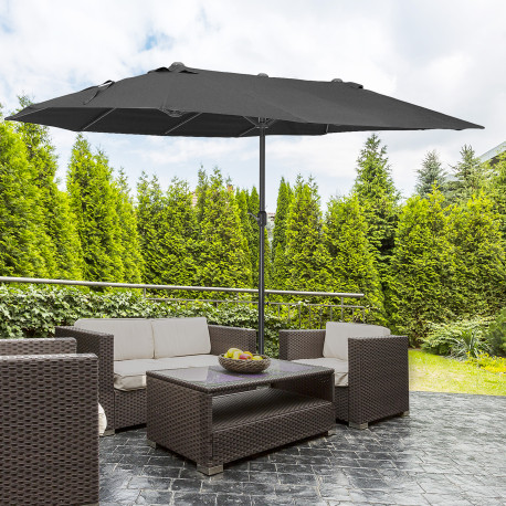 Outsunny 4.6m Canopy Parasol - Black