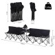 Outsunny 6 Seat Folding Sports Bench Portable Sports Team Bench Spectator Chair with Cooler Bag and Carrying Bag for Outdoor Pic