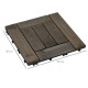 Outsunny 27 Pcs Wooden Interlocking Decking Tiles, 30 x 30 cm Outdoor Flooring Tiles, 2.5㎡ per Pack, for Patio, Balcony, Terrace