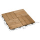 Outsunny 27 Pcs Wooden Interlocking Decking Tiles, Outdoor Flooring Tiles for Patio, Balcony, Terrace, Hot Tub, 30 x 30 cm per P