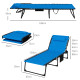 Outsunny Set of Two Sun Loungers, with Five-Position Reclining Backs - Blue