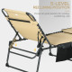 Outsunny Folding Sun Lounge with 5-level Reclining Back, Outdoor Tanning Chair with Reading Hole, Outdoor Sun Lounge with Side P