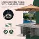 Outsunny 10 Seater Rattan Cube Garden Furniture Set with Parasol Hole, Rattan Dining Set with Cushions, Outdoor Dining Table and