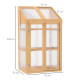 Outsunny Wooden Cold Frame Polycarbonate Greenhouse with Openable Top Cover and Double Door, Grow House for Flower, Vegetable an