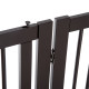 PawHut Freestanding Dog Gate, Foldable Pet Fence, Indoor Barrier, Stair Gate with Support Feet, 155 x 76 cm, Brown