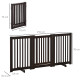 PawHut Freestanding Dog Gate, Foldable Pet Fence, Indoor Barrier, Stair Gate with Support Feet, 155 x 76 cm, Brown