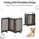 PawHut Freestanding Dog Gate, Foldable Pet Fence, Indoor Barrier, Stair Gate with Support Feet, 155 x 76 cm, Brown