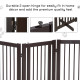 PawHut Freestanding Dog Gate, Foldable Pet Fence, Indoor Barrier, Stair Gate with Support Feet, 155 x 76 cm, Brown