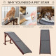 PawHut Pet Ramp for Dogs Cats  Non-Slip Carpet Top Platform - Brown &amp; Grey