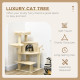 PawHut Sisal 100cm Cat Tree Tower with Sisal Scratching Post Cream White