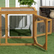 PawHut Wooden Chicken Coop with Perches, Doors, Combinable Design, for 2-4 Chickens - Natural Wood Colour