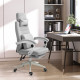 Vinsetto Office Chair, Ergonomic Desk Chair, High Back Fabric Work Chair with 160° Reclining Backrest, Retractable Footrest, Nec