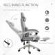 Vinsetto Office Chair, Ergonomic Desk Chair, High Back Fabric Work Chair with 160° Reclining Backrest, Retractable Footrest, Nec