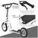 Dual Brakes 12&quot; Metal frame Kick Scooter adjustable black